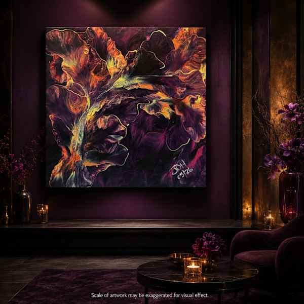 The Night Awakens  |  12 x 12 x 1 in  |  Abstract Painting by JD Hecht | Creatively Cutz Studio, Image 1.