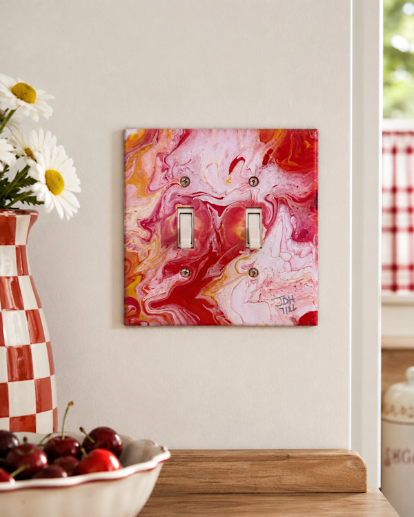 Cherry Sunbreak   |  5.25 x 5.25 x .25in |  Painted Lightswitch Cover by JD Hecht | Creatively Cutz Studio, Image 2.