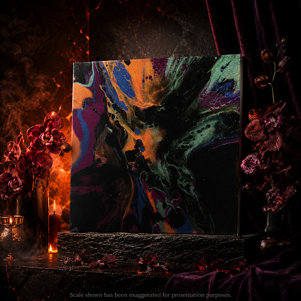 Cinder Orchid | 12 x 12 x 1 in | Abstract Painting by JD Hecht | Creatively Cutz Studio, Image 1.