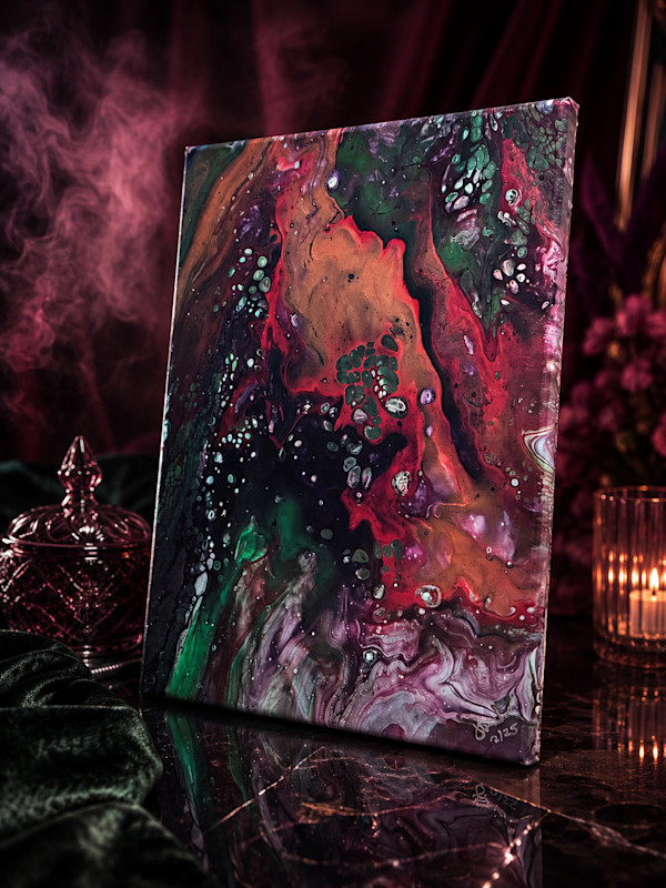 Cosmic Eruption | 16 x 12 x 1 in | Abstract Painting by JD Hecht | Creatively Cutz Studio, Image 1.