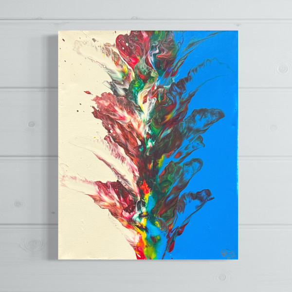 Elemental Bloom | 14 x 11 x 1 in | Abstract Painting by JD Hecht | Creatively Cutz Studio