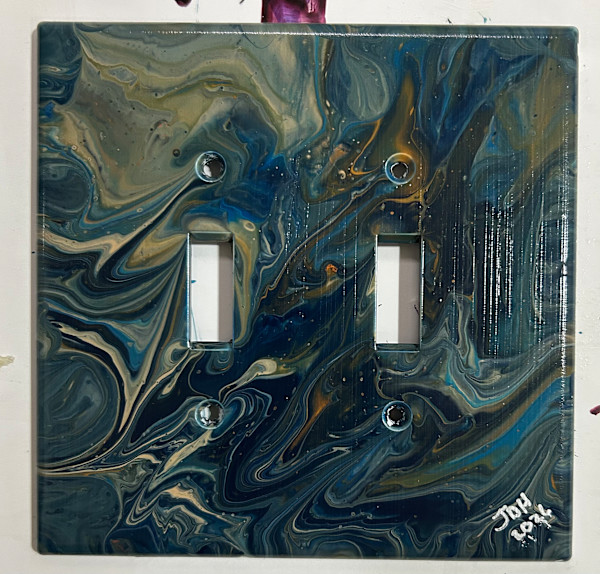 Pelagic Murmur | 5.25 x 5.25 x .25in | Painted Ligjhtswitch Covers by JD Hecht | Creatively Cutz Studio