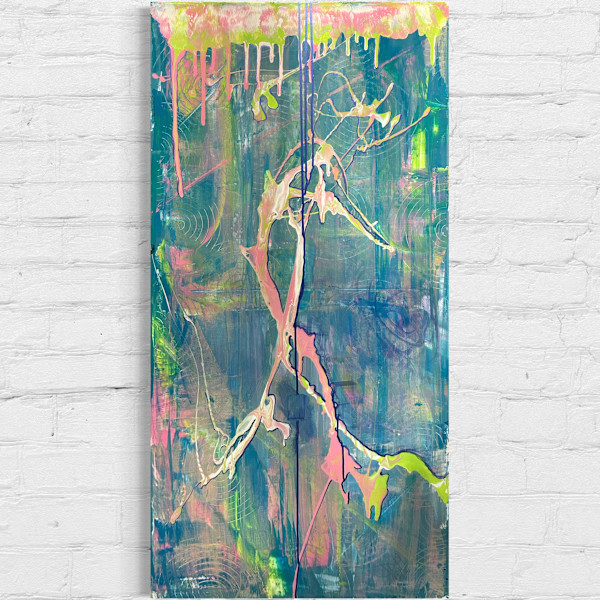 Held in Transmission | 48 x 24 x 1 in | Abstract Painting by JD Hecht | Creatively Cutz Studio, Image 1.