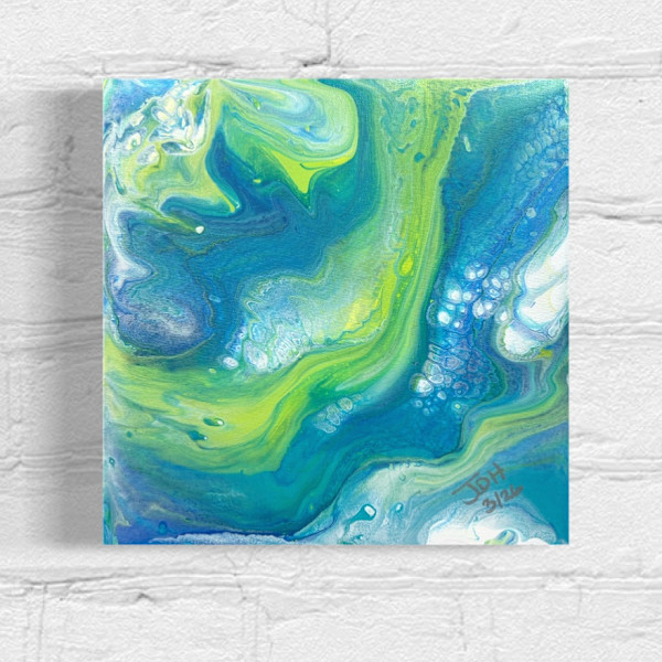 Evidence of Passage | 10 x 10 x 1 in | Abstract Painting by JD Hecht | Creatively Cutz Studio, Image 1.