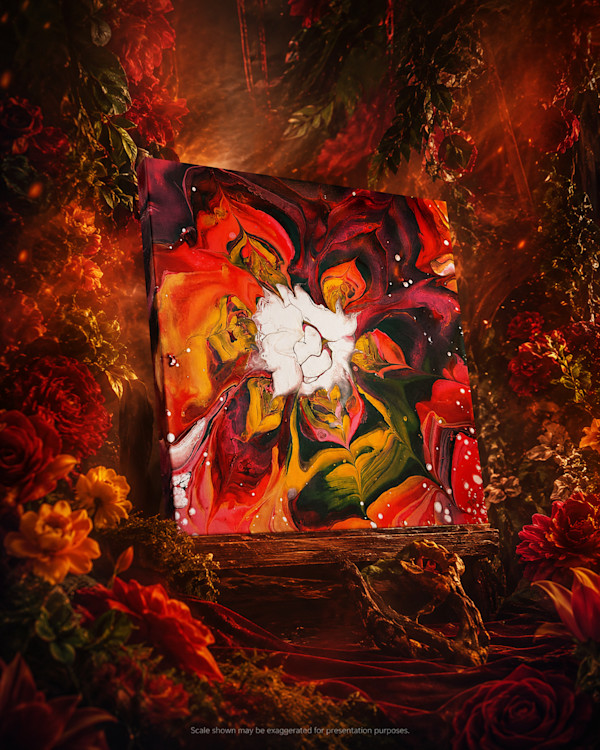 Incendiary Bloom | 18 x 18 x 1 in | Abstract Painting by JD Hecht | Creatively Cutz Studio, Image 1.