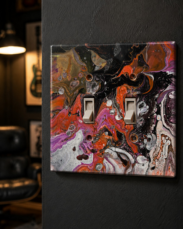 Kitchen After Midnight  |  5.25 x 5.25 x .25in |  Painted Lightswitch Cover by JD Hecht | Creatively Cutz Studio, Image 2.