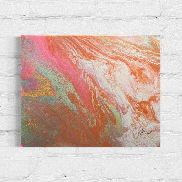 Prismatic Drift  | 16 x 20 x 1 in  | Raw Canvas Collection by JD Hecht | Creatively Cutz Studio