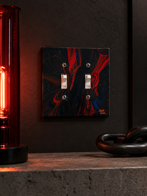 Redacted Pulse  |  5.25 x 5.25 x .25in |  Painted Lightswitch Cover by JD Hecht | Creatively Cutz Studio, Image 2.