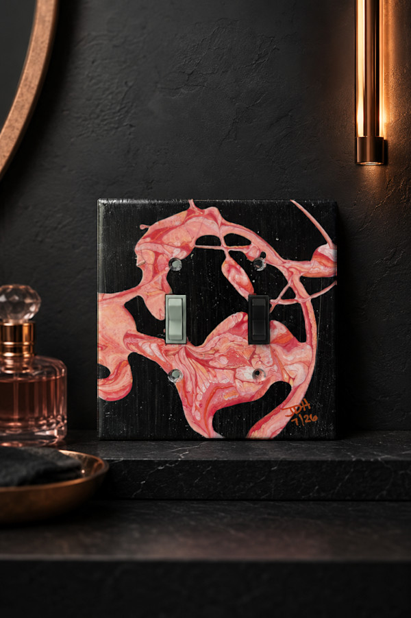 Ribbon After Dark  |  5.25 x 5.25 x .25in |  Painted Lightswitch Cover by JD Hecht | Creatively Cutz Studio, Image 2.