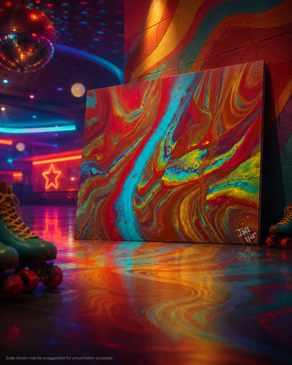 Roller Rink Reverie | 11 x 14 x 1 in | Abstract Painting by JD Hecht | Creatively Cutz Studio, Image 1.