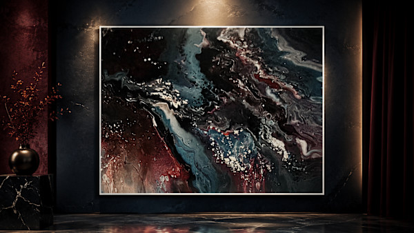 The Offering: Portrait in Regal Devotion | 30 x 40 x 1 in | Abstract Painting by JD Hecht | Creatively Cutz Studio