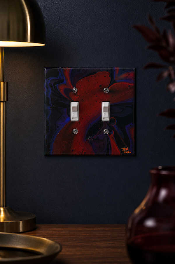 Velvet Override  |  5.25 x 5.25 x .25in |  Painted Lightswitch Cover by JD Hecht | Creatively Cutz Studio, Image 1.