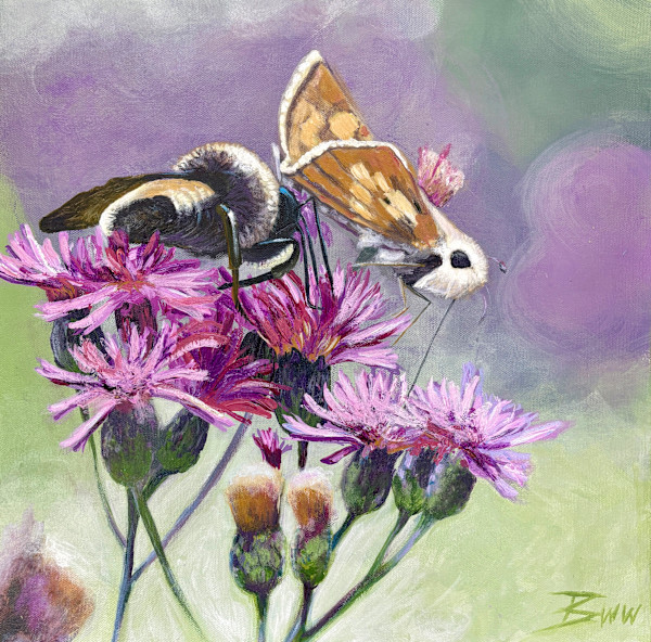 Ironweed with Skipper and the American Bumble Bee by Beth Walldorf