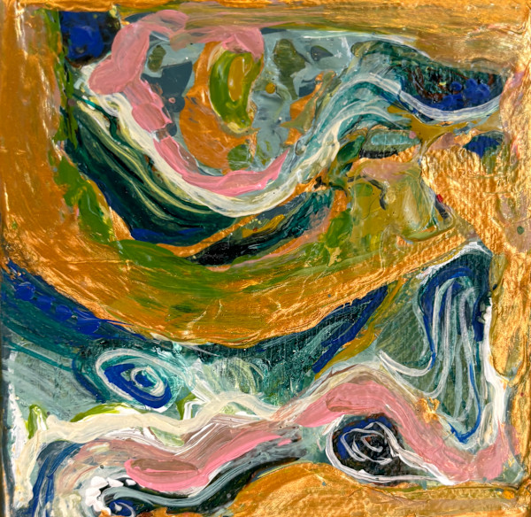 Ocean and Gold Remnant by Beth Walldorf