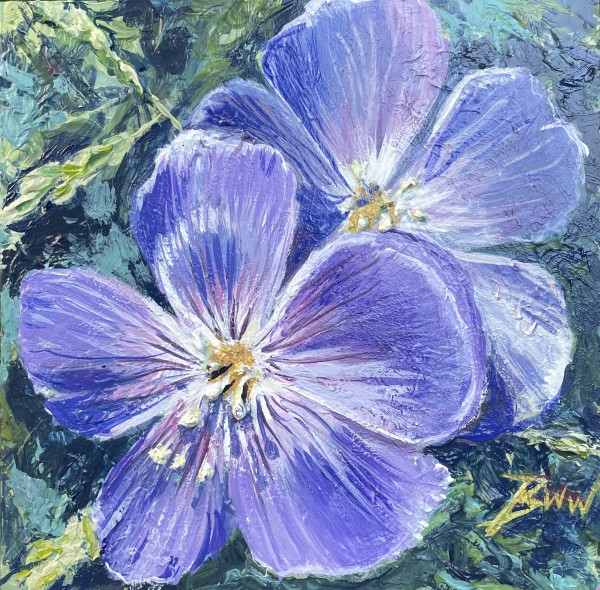 Purple Flax (White Frame) by Beth Walldorf