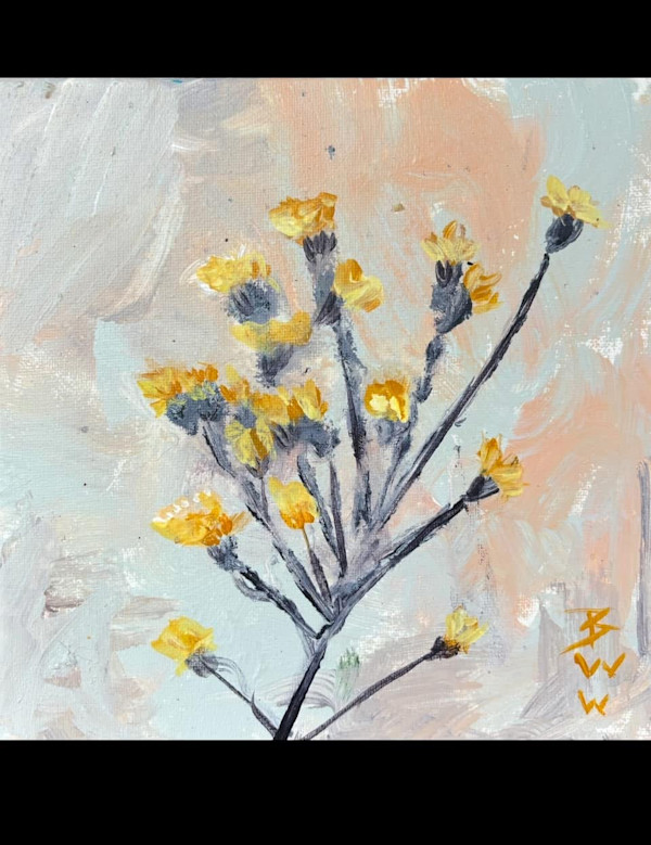Faded Ironweed on Blue by Beth Walldorf