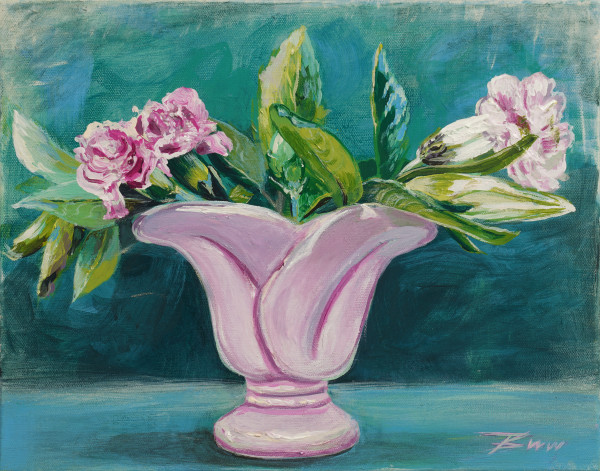 Pink Mid-Century Vase by Beth Walldorf