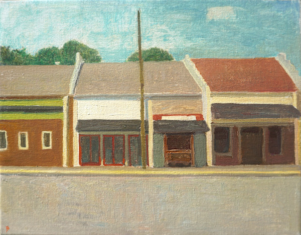 Nash Street Storefronts, Summer Morning by John Beerman
