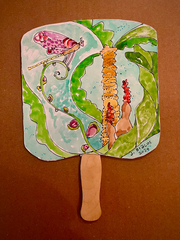 Florida Spring hand fan by Jake Bialos