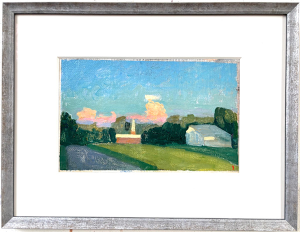Pink Cloud, Red and White Building (Study) by John Beerman