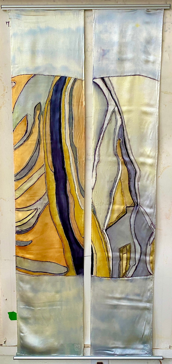 Silver Leaves Diptych by L. Zjawin Francke