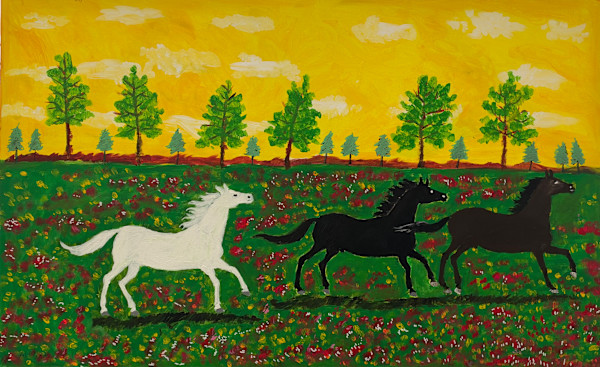 88° - 3 Horses by Alonzo Clemons, Image 1.