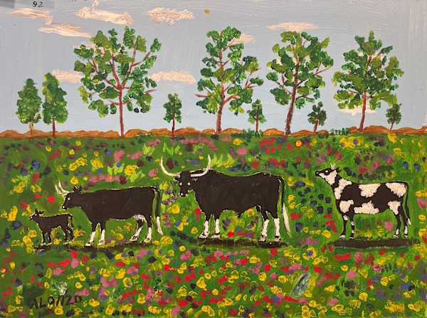 92 Four Cows by Alonzo Clemons, Image 1.