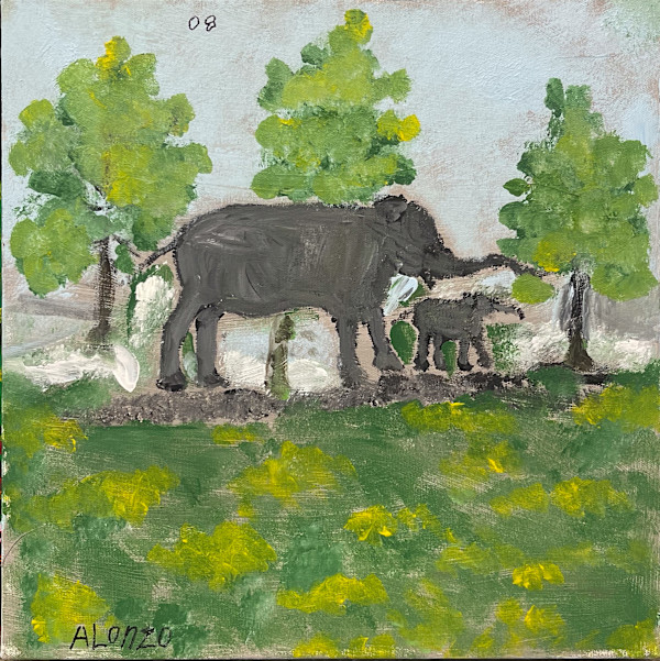 08 Two Elephants by Alonzo Clemons, Image 1.