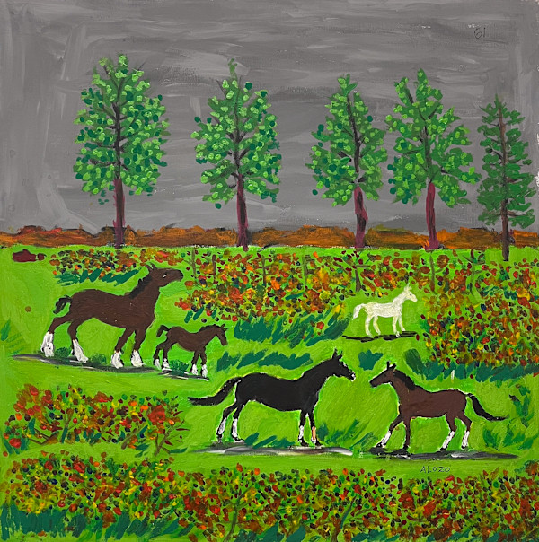 Five Horses by Alonzo Clemons, Image 1.