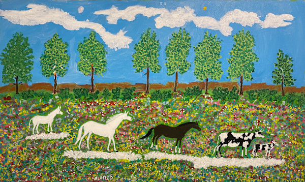 55 - Flower Pasture by Alonzo Clemons, Image 1.