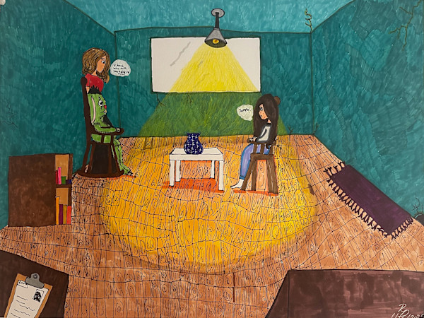 Talking to the Psychiatrist by repaints_doll, Image 1.