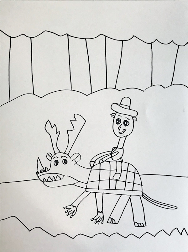 Boy and Creature by Tristan, Image 1.