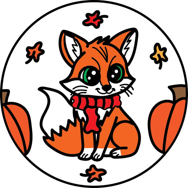 Cute Autumn Fox Sticker by Knight S., Image 2.