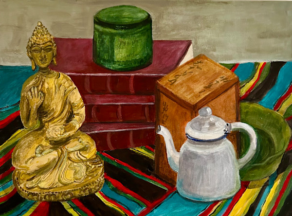 BUDDAH WITH TEA POT by Phyllis Brody