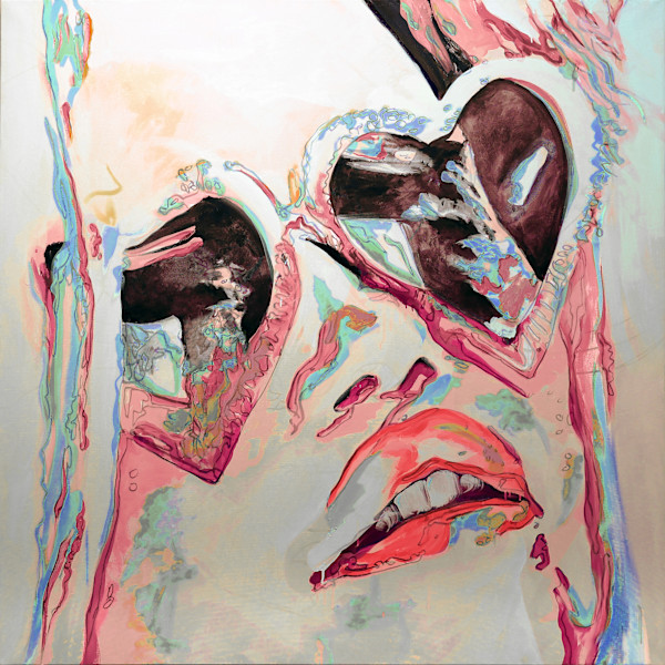 Afterglow (colorway: Candy) | limited edition giclée canvas print, 42x42, framed 1/50 by Kate DeOssie, Image 1.