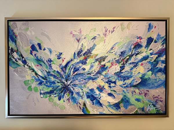 Petal Party in Blue | giclée canvas print, framed by Kate DeOssie, Image 2.