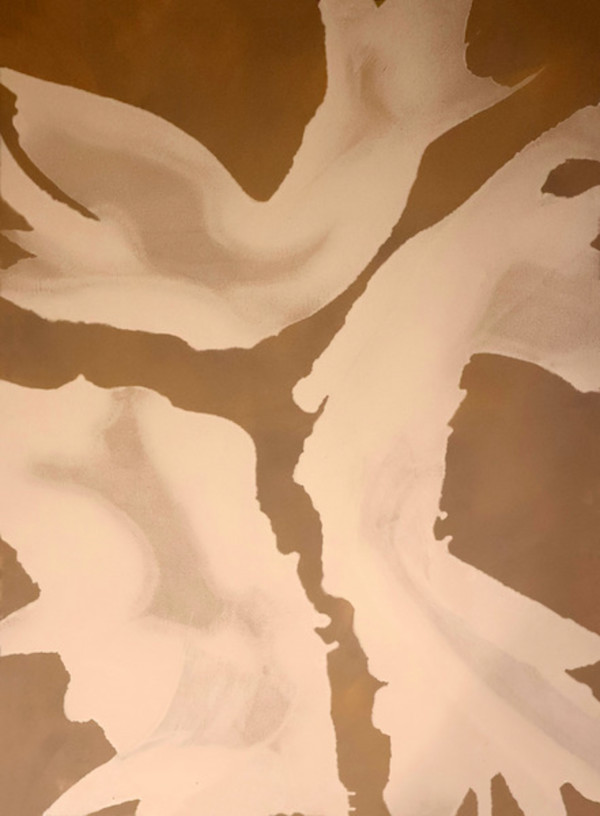 Doves in Mocha Mousse (Framed Giclee Canvas Print) by Kate DeOssie