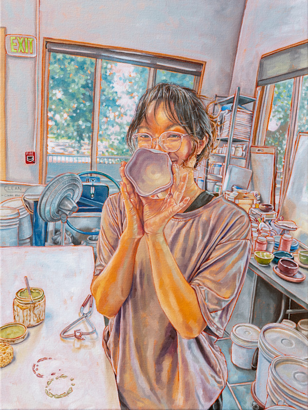 Sandi in the Ceramics Studio by Jackie Liu