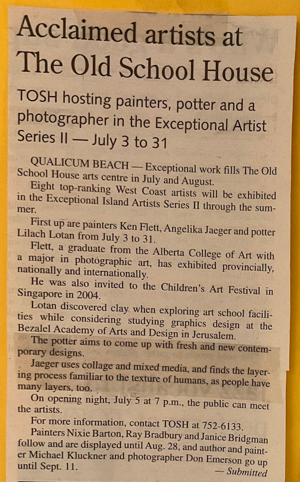 Acclaimed artists at The Old School House by Nixie Barton, Ray Bradbury, Janice Bridgman, Ken Flett, Angelika Jaeger, Lilach Lotan
