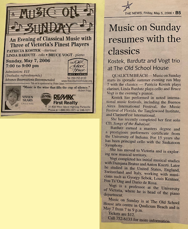 Music on Sunday resumes with the classics May 2006