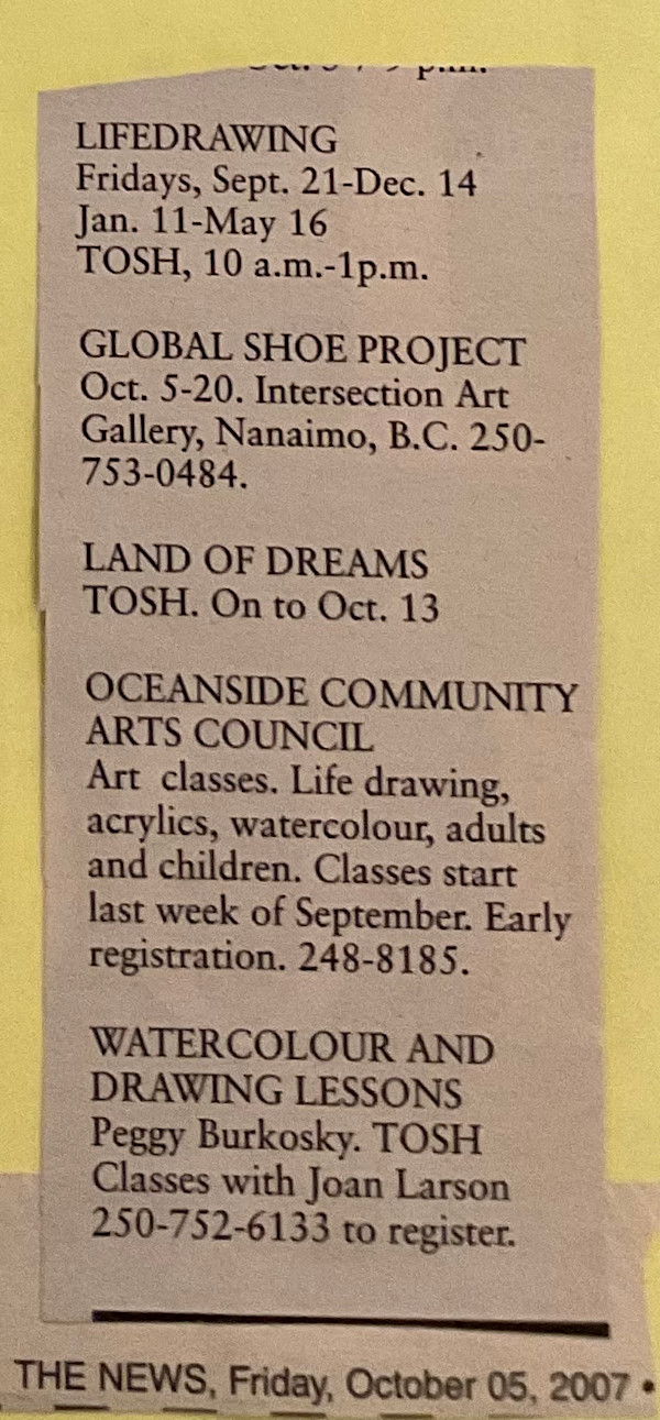 Arts Line up - October 2007 by Peggy Burkosky, Joan Larson