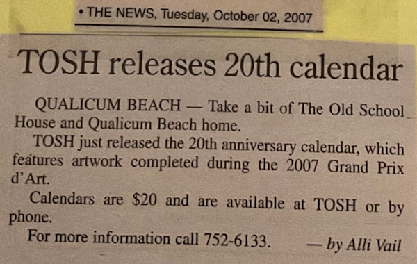 TOSH releases 20th calendar