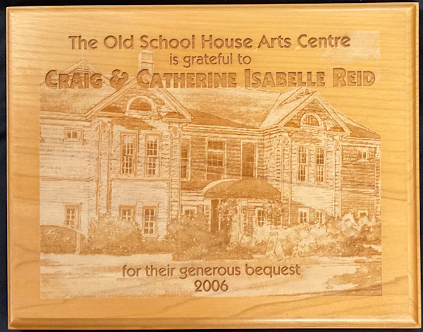 Bequest Plaque - Craig & Catherine Isabelle Reid by Craig Reid, Catherine Isabelle Reid
