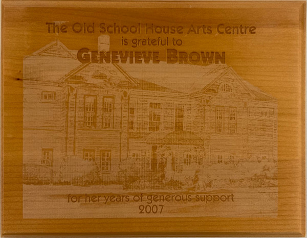 Donation Plaque - Genevieve Brown by Genevieve Brown
