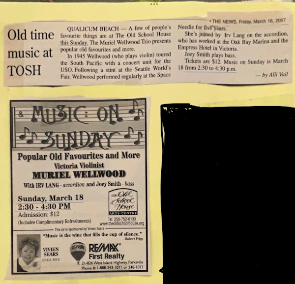 Muriel Wellwood/ Music On Sundays by Muriel Wellwood, Irv Lang, Joey Smith