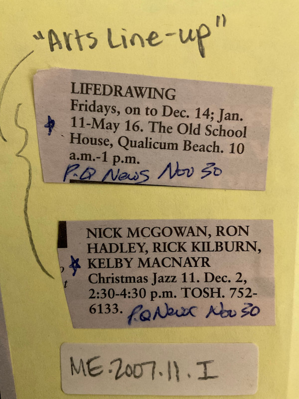 Arts Line up Nov 2007 by Ron Hadley, Rick Kilburn, Kelby MacNayr, Nick McGowan
