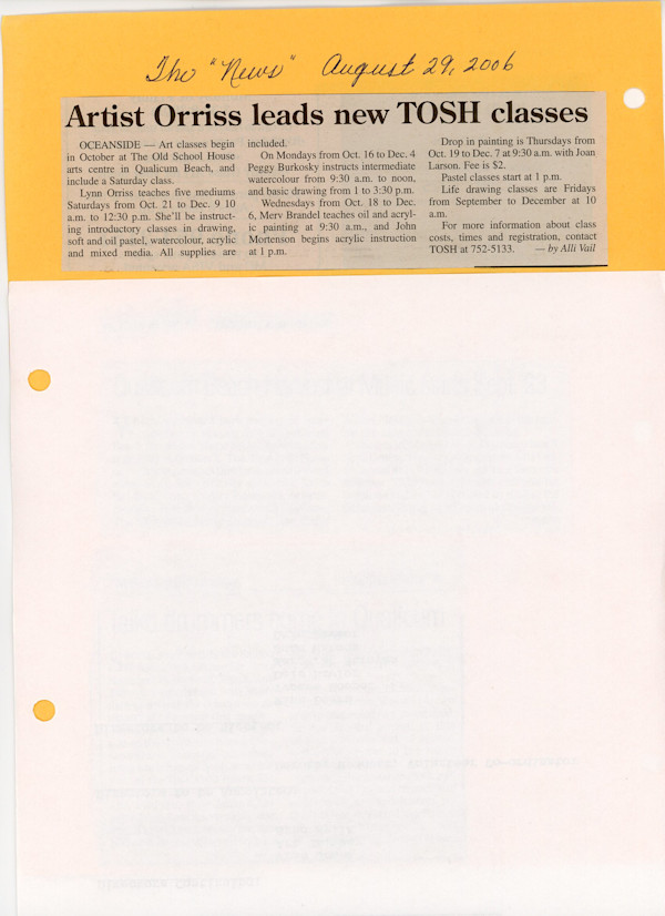 Lynn Orris - Art Classes - 2006 - October - December by Merv Brandel, Peggy Burkosky, John Mortenson, Joan Larson