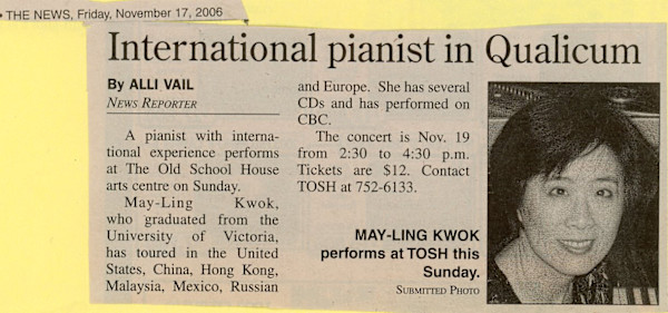 International Pianist in Qualicum - 2006 by May-Ling Kwok