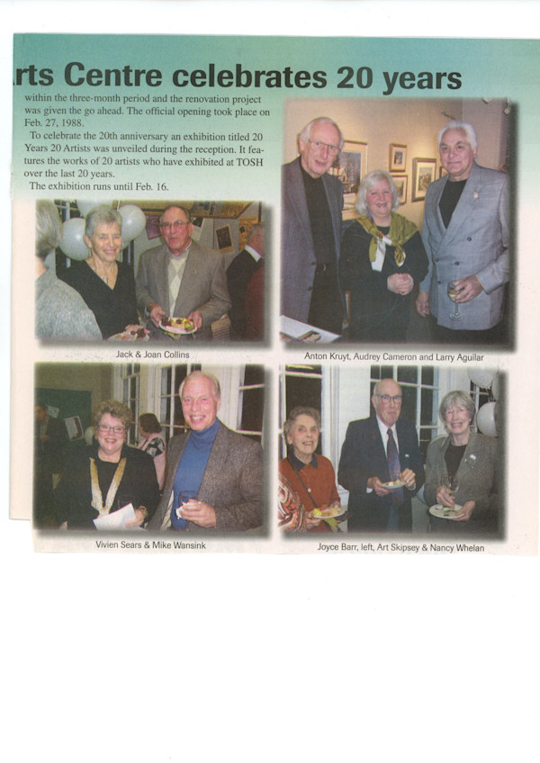 TOSH Celebrates 20 years by Larry Aquilar, Joyce Barr, Audrey Cameron, Hugh Carter, Jack Collins, Al Grier, Anton Kruyt, Jason Marlow, Perry Perry, Greg Sabo, Art Skipsey, Lenore Hellum, Joan Collins, Vivian Sears, Nancy Whelan
