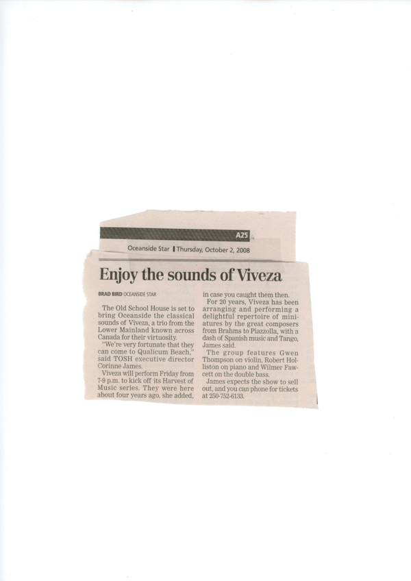 Enjoy the sounds of Viveza by Gwen Thompson, Robert Holliston, Wilmer Fawcett